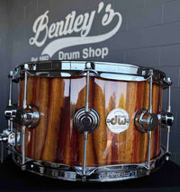 ~WOW!~ DW Collector's Series SSC Pure Maple 7x14 Snare Drum in Citrus Gloss Lacquer over Exotic Candy Stripe Padauk with Chrome Hardware