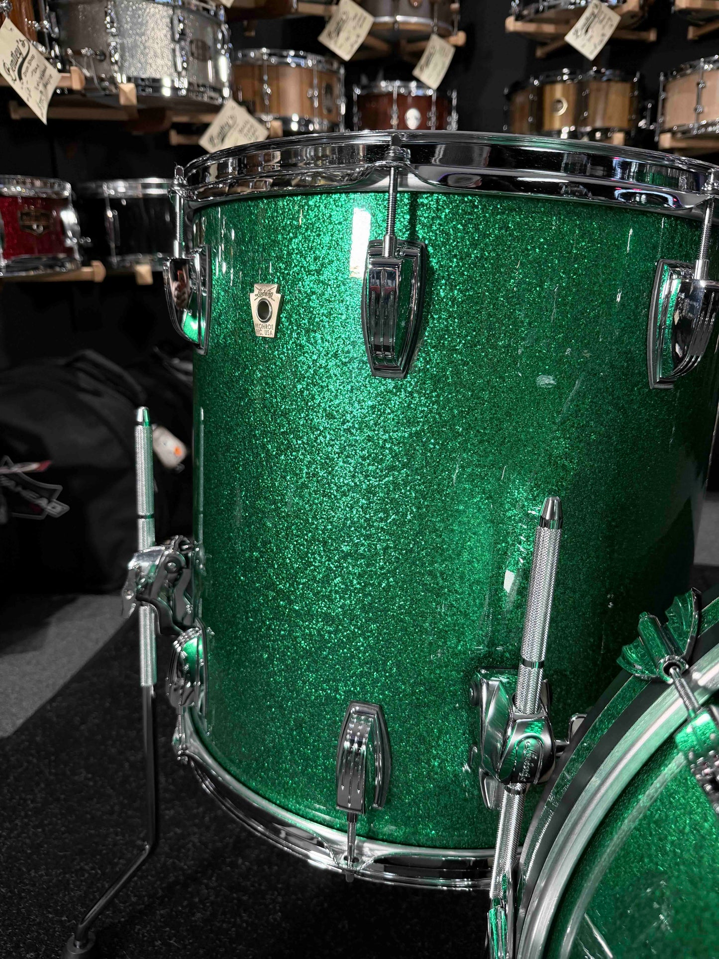 ~WOW!~ Ludwig Classic Maple FAB 3-Piece 13/16/22 Drum Kit Set in Green Sparkle