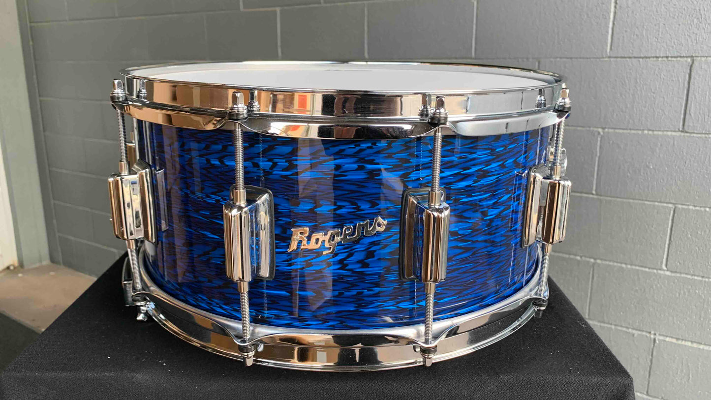 Rogers Custom-Built 6.5x14 Dyna-Sonic Snare Drum in Blue Onyx