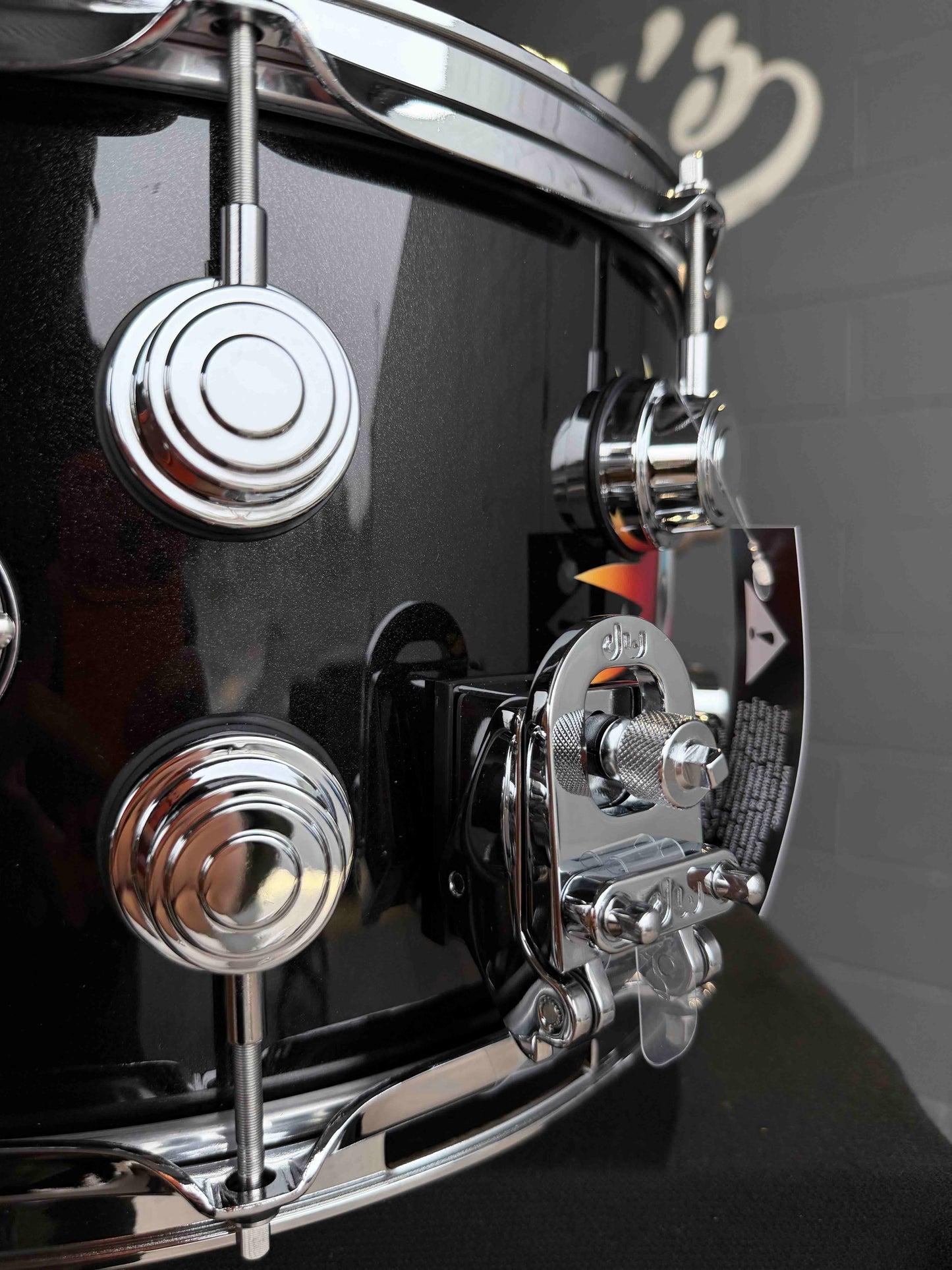 ~NEW~ DW Collector's Series 8x14 SSC Maple Snare Drum in Exotic Sick Clown over Solid Metallic Black Lacquer with Chrome Hardware