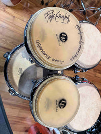 *WOW!* LP Latin Percussion LP201AX-EC E-Class 7-1/4" & 8-5/8" Bongo Pair Set w/ Signed Head from Escovedo Family!