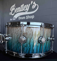 ~WOW!~ DW Collector's Series 333 Pure Maple 7x14 Snare Drum in Malibu Fade over Exotic Super Quilted Maple with Chrome Hardware