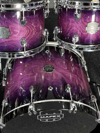 Mapex Saturn VI Maple/Walnut Hybrid Fusion 4-Piece 10/12/14/20 Drum Kit Set in Royal Purple Burst Gloss Lacquer (Displayed at 2026 NAMM Show!)