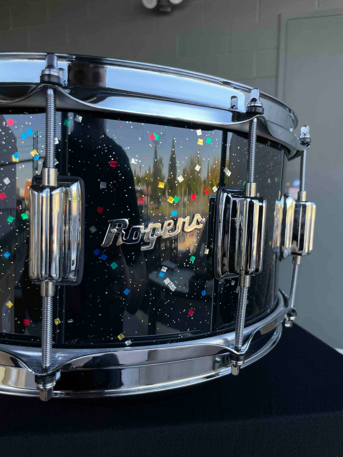 ~NEW~ Rogers 37MG Dyna-Sonic 6.5x14 Custom Built Snare Drum in Mardi Gras Lacquer
