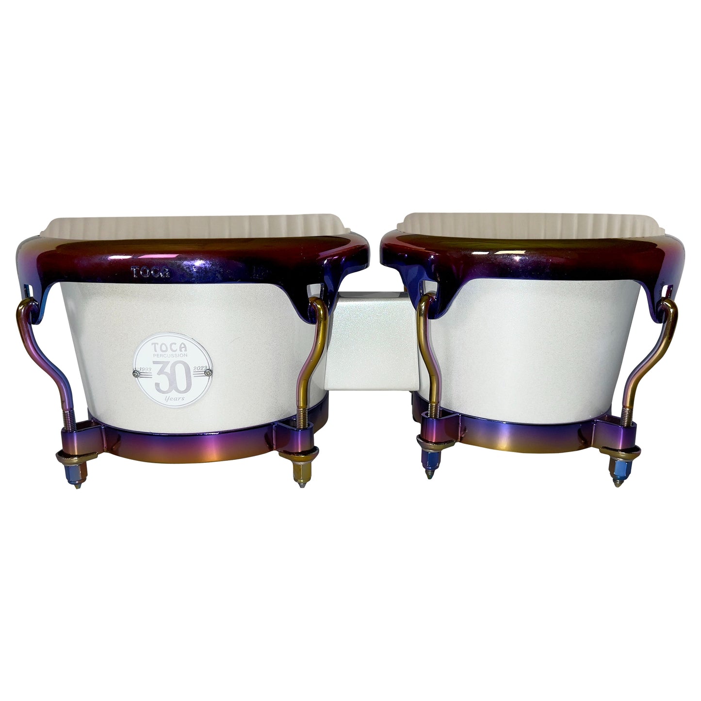 Toca 30th Anniversary 5300-MB Bongos in Margarita Blanca w/ Black & Purple Anodized Hardware *IN STOCK*