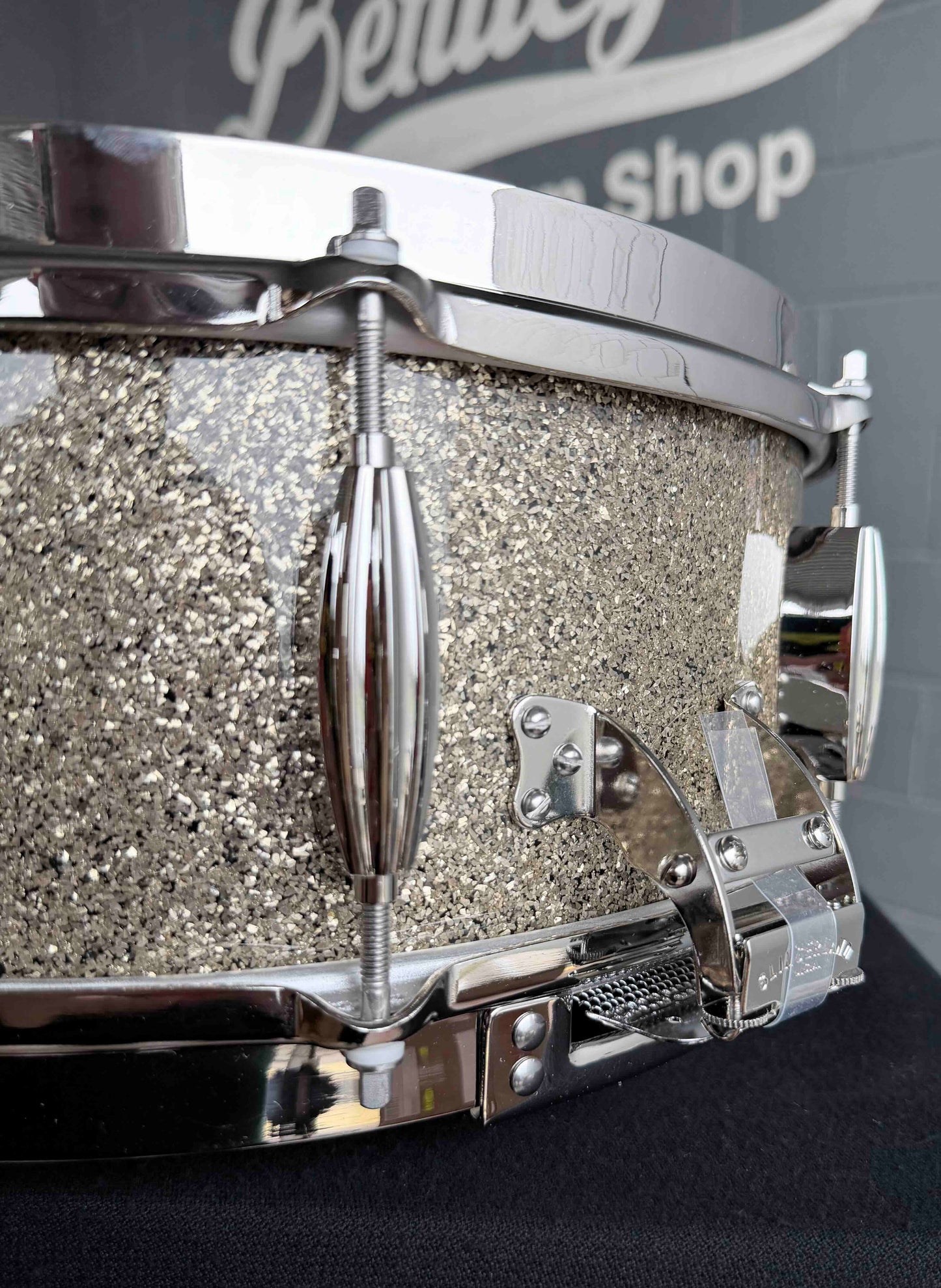 ~NEW!~ Slingerland RadioKing Solid Shell Maple 5.5x14 Snare Drum in Gold Glass Glitter with Nickel Hardware