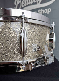 ~NEW!~ Slingerland RadioKing Solid Shell Maple 5.5x14 Snare Drum in Gold Glass Glitter with Nickel Hardware