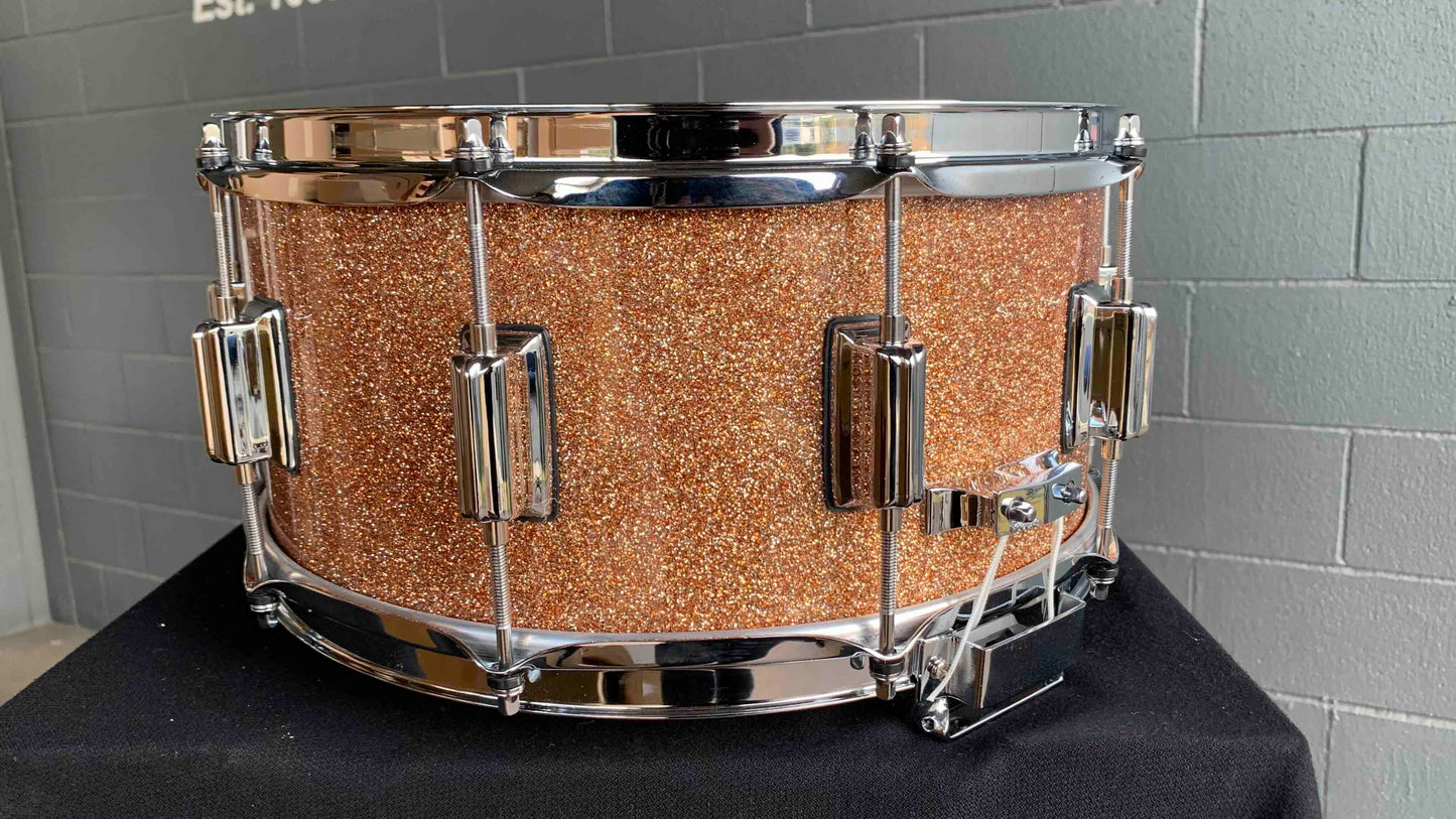 ~LIMITED EDITION~ Rogers Custom-Built 6.5x14 Dyna-Sonic Snare Drum in Champagne Sparkle Lacquer