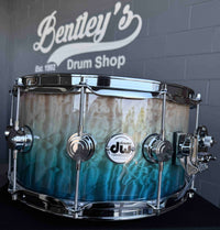 ~WOW!~ DW Collector's Series 333 Pure Maple 7x14 Snare Drum in Malibu Fade over Exotic Super Quilted Maple with Chrome Hardware