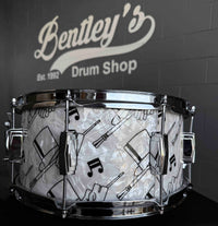 ~BENTLEY'S EXCLUSIVE!~ Ludwig Classic Maple 6.5x14 Snare Drum in Top Hat & Cane White Marine Pearl w/ Imperial Lugs