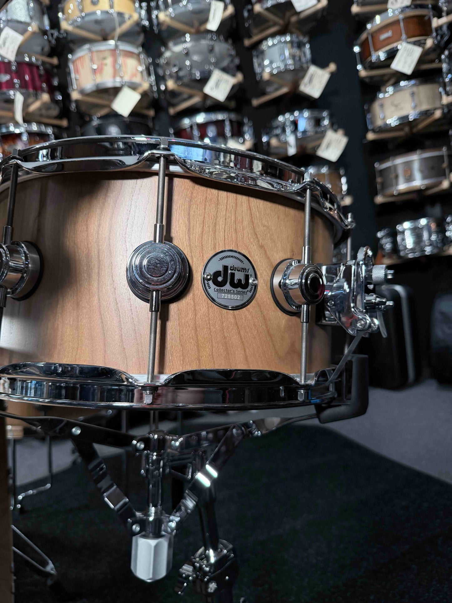 ~ONE OF A KIND PROTOTYPE~ DW Collector's Series Cherry SonicPly 7-Piece 8/10/12/14/16/22 Drum Kit Set in Natural Satin Oil w/ Chrome Hardware & Matching 6.5x14 Snare Drum