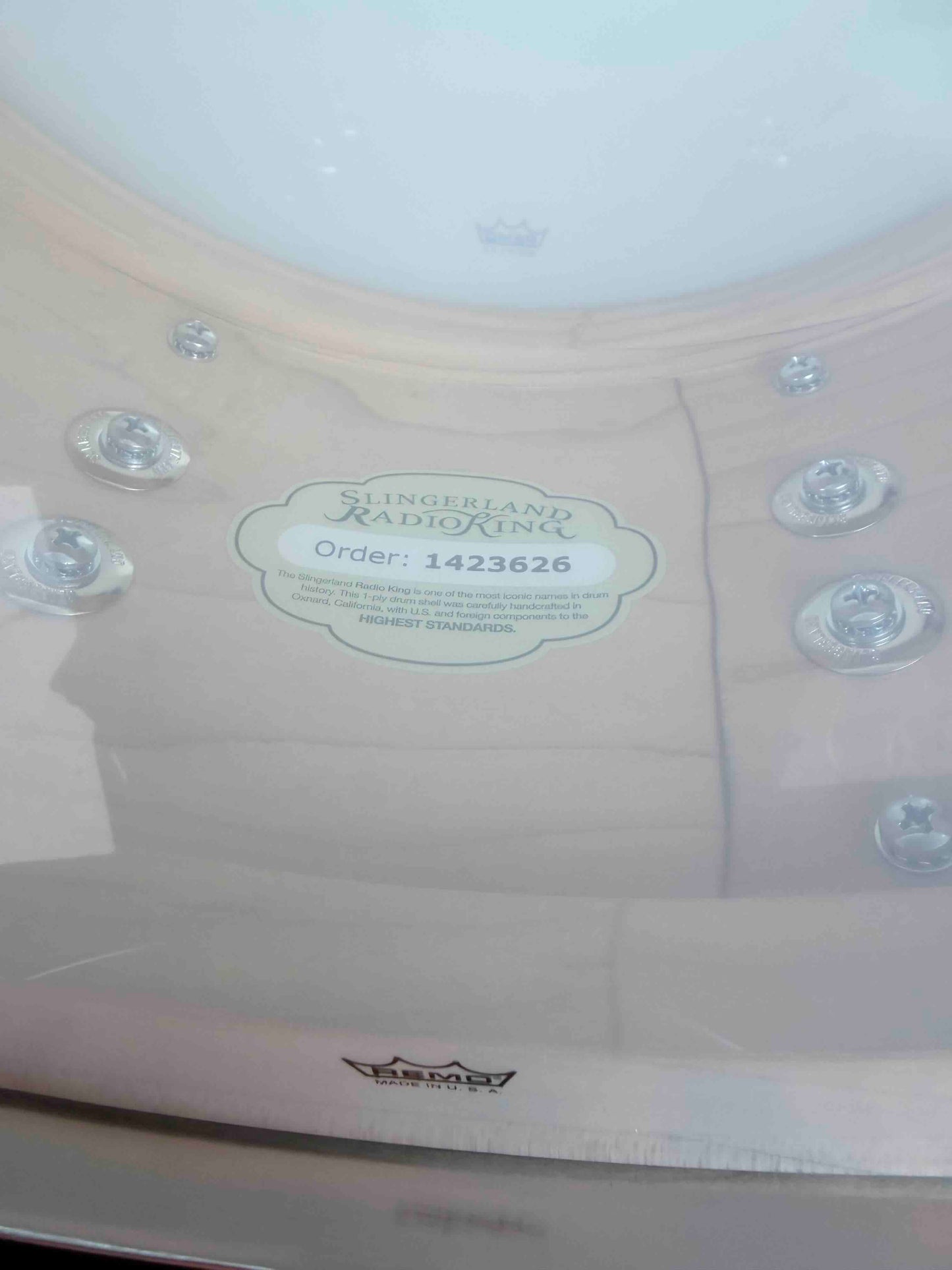 ~NEW!~ Slingerland RadioKing Solid Shell Maple 7x14 Snare Drum in Black Diamond Pearl with Nickel Hardware