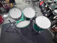 ~NEW!~ Gretsch USA Custom 4-Piece 10/12/16/22 Drum Kit Set in Caribbean Blue Gloss Lacquer with Square Badges
