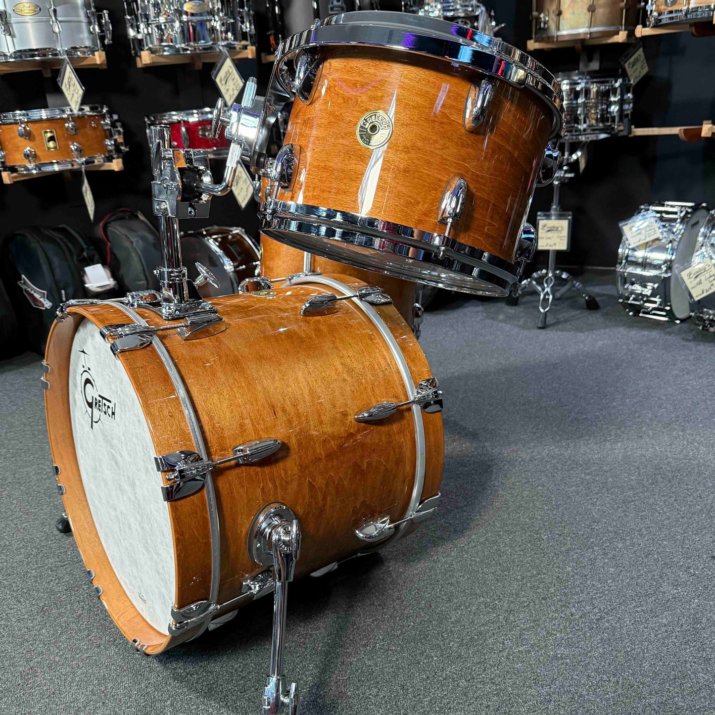 ~WOW!~ Gretsch USA Custom 3-Piece 12/14/18 Bop Drum Kit Set in Classic Maple Gloss Lacquer