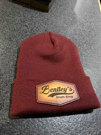 ~NEW~ Bentley's Drum Shop Genuine Leather Patch Beanie Hats