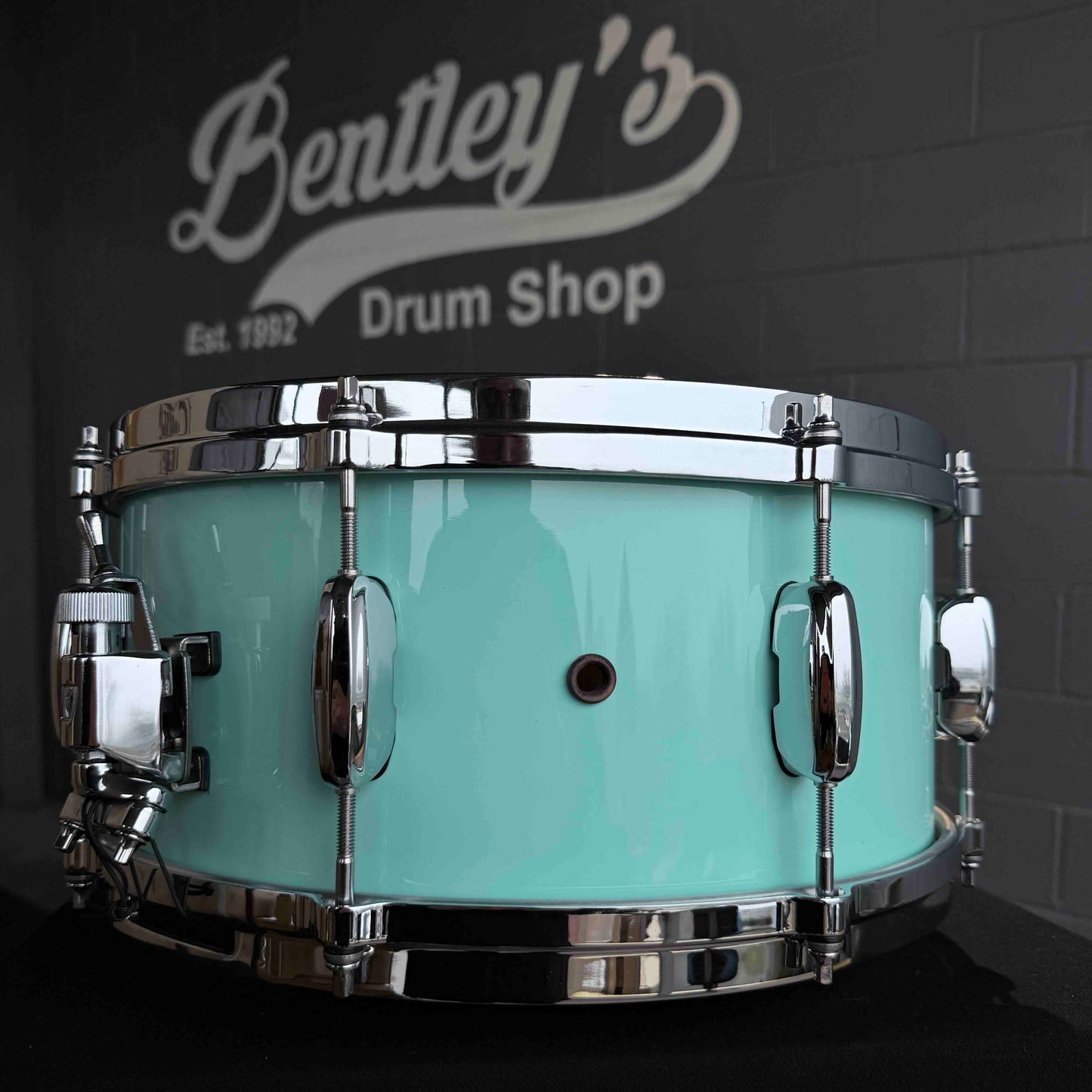 Tama STAR Walnut 8x14 Snare Drum in Grand Aqua Blue Lacquer (DH Rm 4)