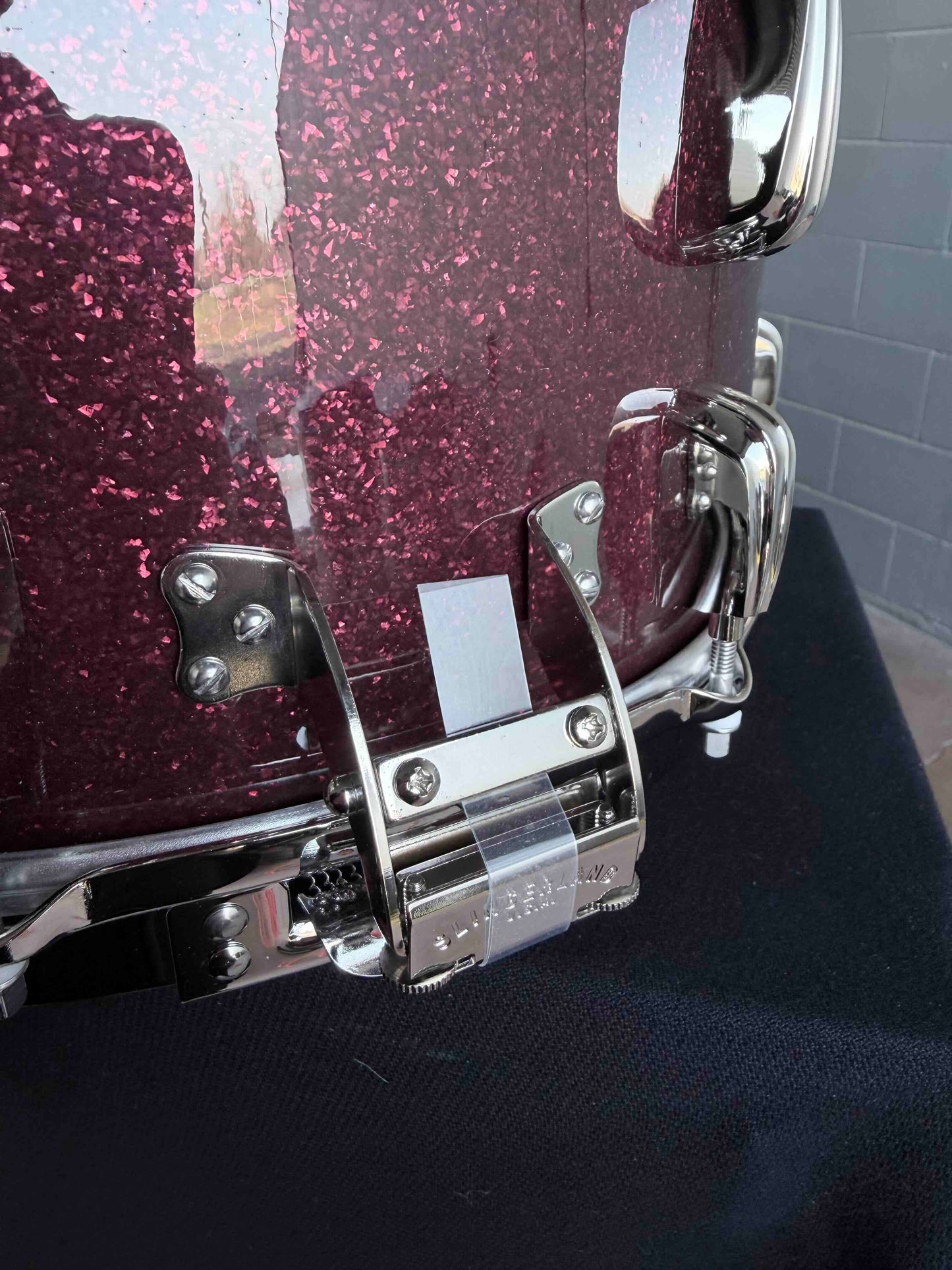 ~NEW!~ Slingerland RadioKing Solid Shell Maple 7x14 Snare Drum in Maroon Glass Glitter with Nickel Hardware