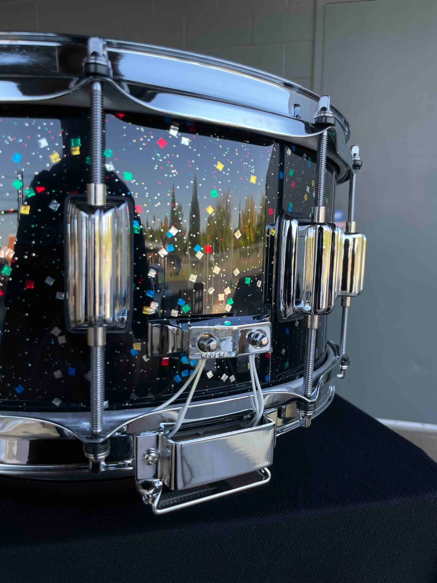 ~NEW~ Rogers 37MG Dyna-Sonic 6.5x14 Custom Built Snare Drum in Mardi Gras Lacquer
