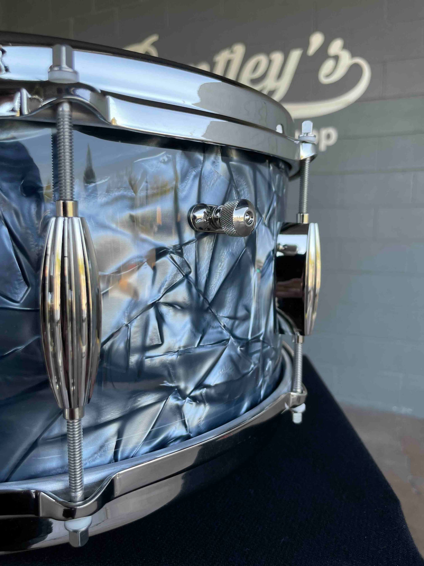 ~NEW~ Slingerland RadioKing Artist Series 6.5x14 Mahogany/Poplar Snare Drum in Black Diamond Pearl with Nickel Hardware