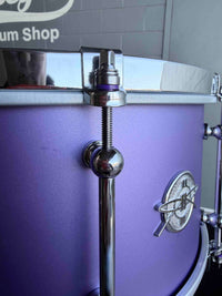 ~NEW!~ 2026 Dunnett 8-Lug StereoPly Maple/Poplar Hybrid 7x14 Snare Drum in Matte Metallic Purple w/ CR Hoops & Dunnett Bag