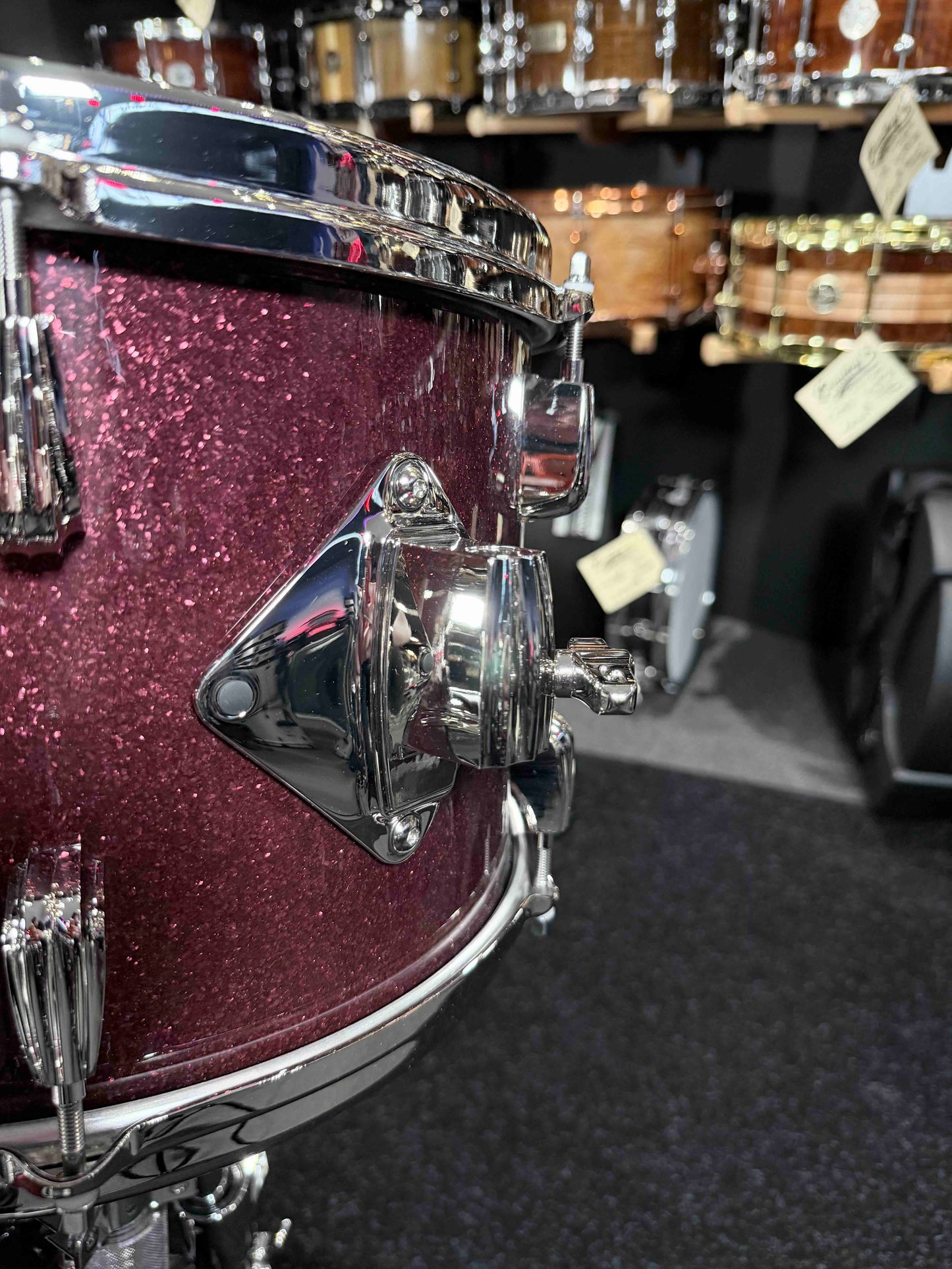 ~NEW!~ 2026 Slingerland RadioKing Mahogany/Poplar/Mahogany 3-Piece 13/16/22 Drum Kit Set in Maroon Glass Glitter with Nickel Hardware