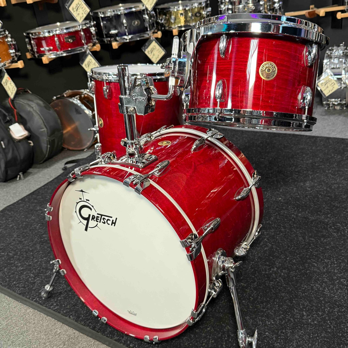 ~WOW!~ Gretsch USA Custom 3-Piece 12/14/18 Bop Drum Kit Set in Rosewood Gloss Lacquer
