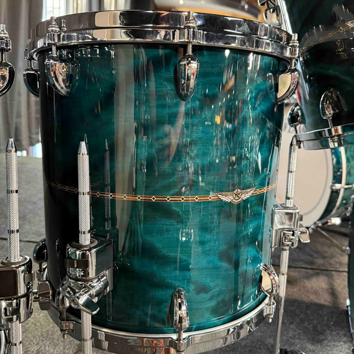 ~WOW!~ TAMA STAR Bubinga 10-Piece Double-Bass Drum Kit Set in Wild Sea Blue Bosse Gloss Lacquer with Dual Inlay