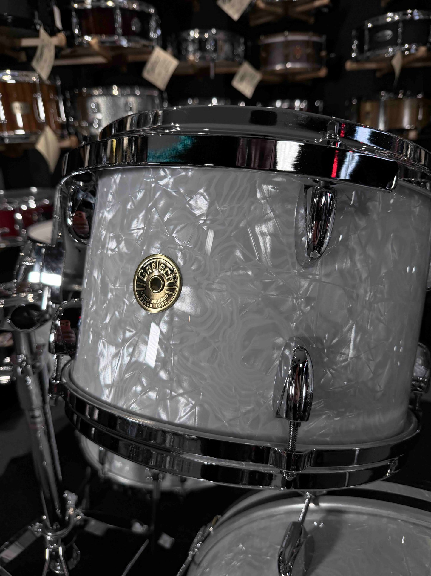 ~WOW!~ Gretsch USA Custom 6-Piece 8/10/12/14/16/20 Drum Kit Set in 60's Marine Pearl Nitron