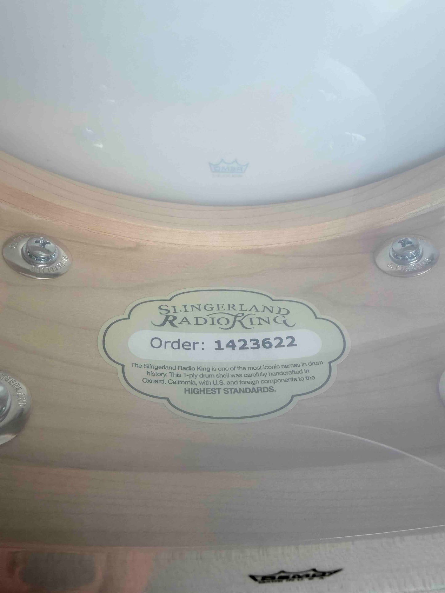 ~NEW!~ Slingerland RadioKing Solid Shell Maple 5.5x14 Snare Drum in Maroon Glass Glitter with Nickel Hardware