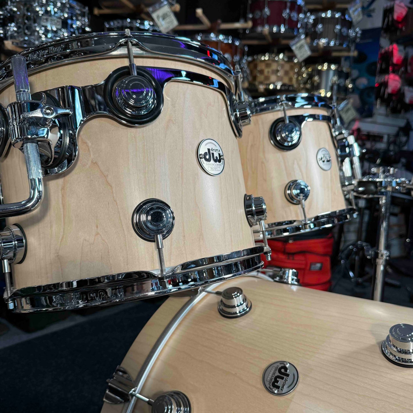 ~WOW!~ Collector's Series SonicPly Maple/Aluminum Hybrid 7-Piece 10/12/13/14/15/16/22 Drum Kit Set in Natural Satin Oil with Chrome Hardware (Store Demo)