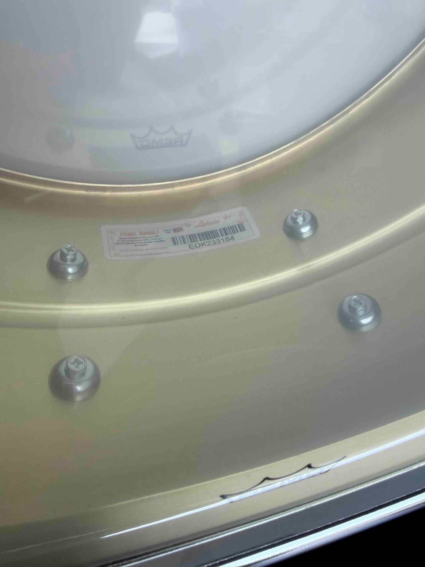 Ludwig Acro-Brass 6.5x14 Snare Drum with P86 Millennium Strainer Throw Off (Displayed at 2026 NAMM Show!)