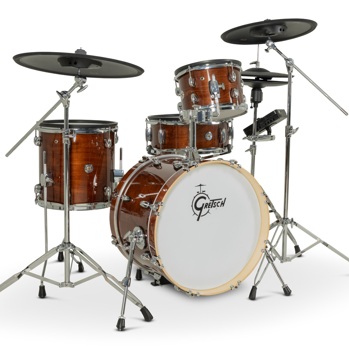 ~NEW!~ Gretsch CE-J484-WG Catalina EVO 4-Piece Electronic Drum Kit Set in Walnut Glaze Lacquer with Cymbals & Hardware (PRE-ORDER)