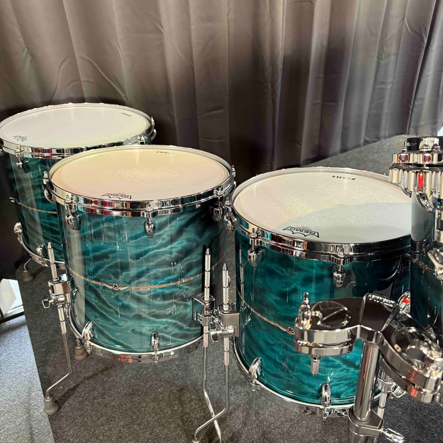 ~WOW!~ TAMA STAR Bubinga 10-Piece Double-Bass Drum Kit Set in Wild Sea Blue Bosse Gloss Lacquer with Dual Inlay