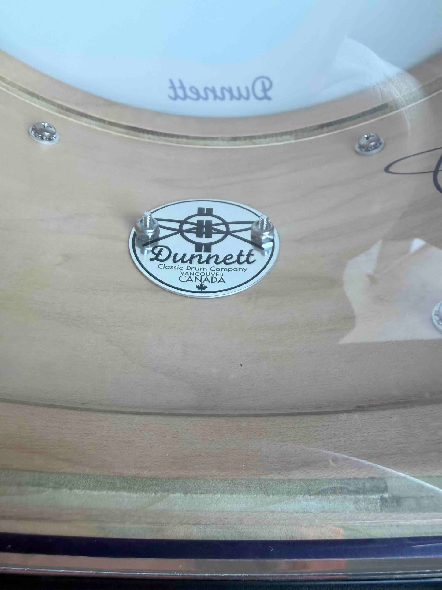~NEW!~ 2026 Dunnett 8-Lug StereoPly Maple/Poplar Hybrid 7x14 Snare Drum in Matte Metallic Purple w/ CR Hoops & Dunnett Bag