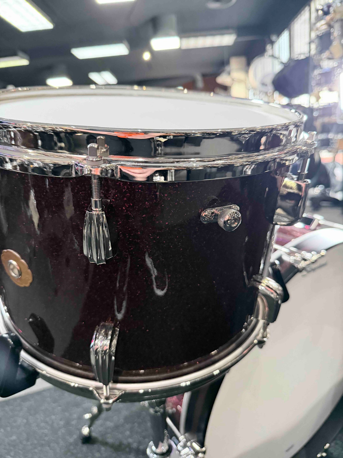 ~NEW!~ 2026 Slingerland RadioKing Mahogany/Poplar/Mahogany 3-Piece 13/16/22 Drum Kit Set in Maroon Glass Glitter with Nickel Hardware