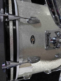 ~WOW!~ Vintage Mid-1970's Slingerland 3-ply Maple 4-Piece 13/14/18/24 Drum Kit Set in Silver Sparkle