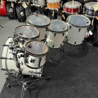 ~WOW!~ Sonor SQ2 Medium Beech 6-Piece 8/10/12/14/16/22 Drum Kit Set in Papyrus White Lacquer & Black Semi-Gloss Interior with Ruthenium Black Nickel Hardware