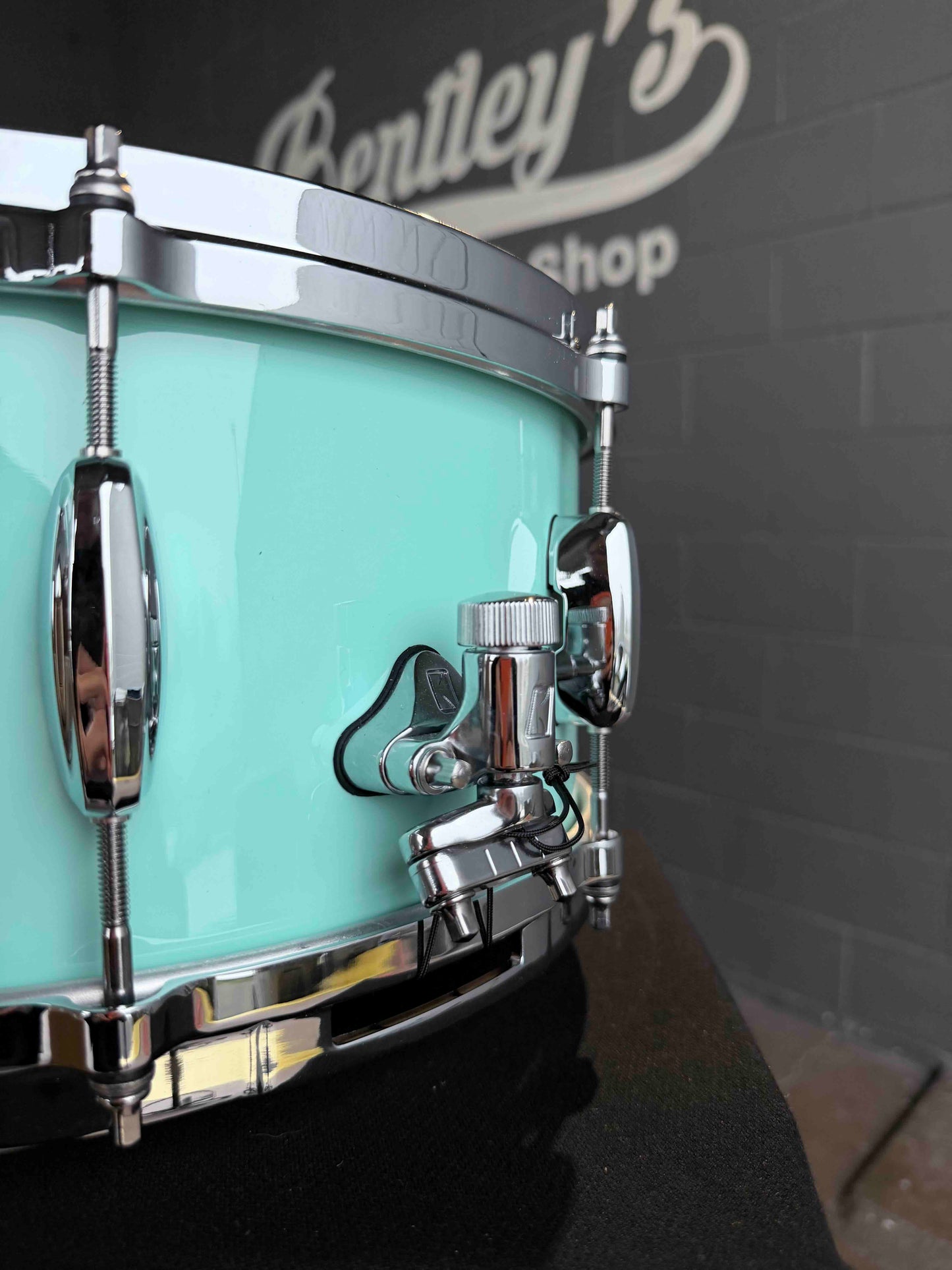 Tama STAR Walnut 8x14 Snare Drum in Grand Aqua Blue Lacquer (DH Rm 4)