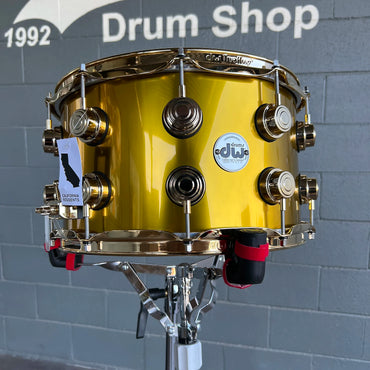 DW Collector's Series 8x14" SSC Maple Snare Drum in Liquid Gold Lacquer Custom w/ Gold Hardware