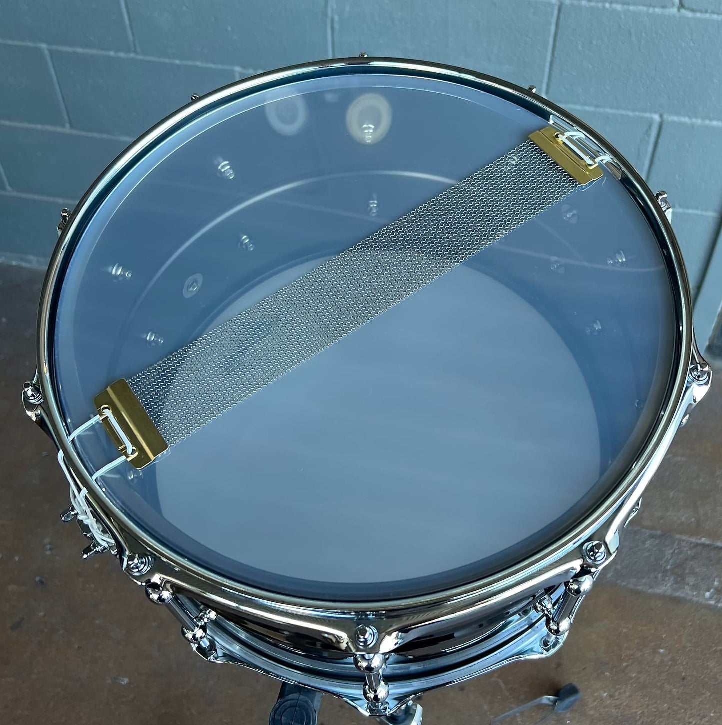 Ludwig LU0814C Universal 8x14" Black Nickel over Brass Snare Drum with Chrome Hardware