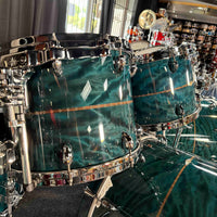 ~WOW!~ TAMA STAR Bubinga 10-Piece Double-Bass Drum Kit Set in Wild Sea Blue Bosse Gloss Lacquer with Dual Inlay