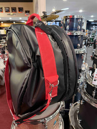 ~NEW!~ Bentley's Drum Shop Custom 8x14 Snare Drum Bag with Rossa Corsa Red Rugged Straps (Made in the USA!)