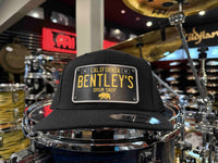 ~NEW~ Bentley's Drum Shop Clothback Snapback Hat in Black with Custom License Plate Badge