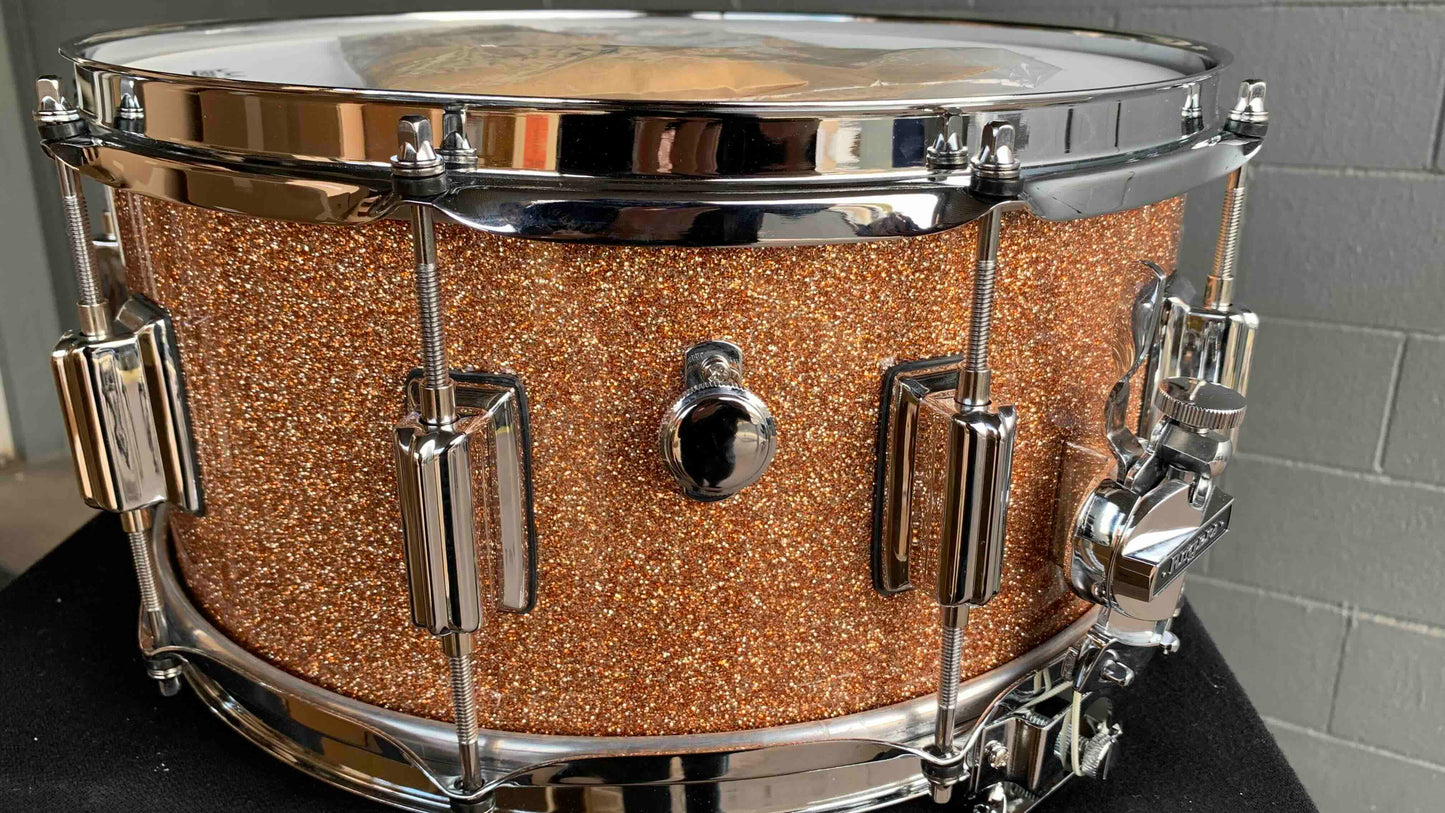 ~LIMITED EDITION~ Rogers Custom-Built 6.5x14 Dyna-Sonic Snare Drum in Champagne Sparkle Lacquer