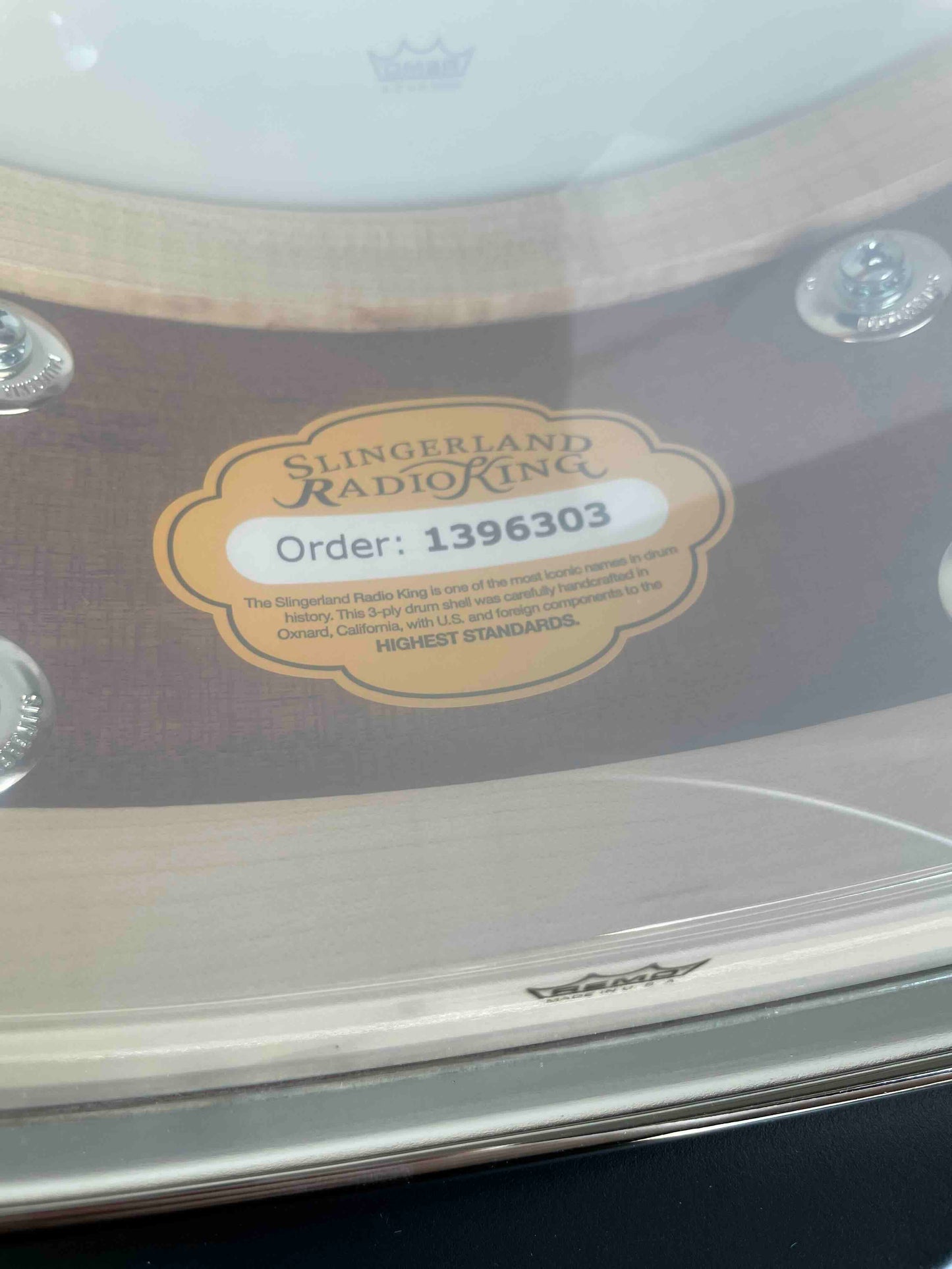 ~NEW~ Slingerland RadioKing Artist Series 5.5x14 Mahogany/Poplar Snare Drum in Black Diamond Pearl with Nickel Hardware