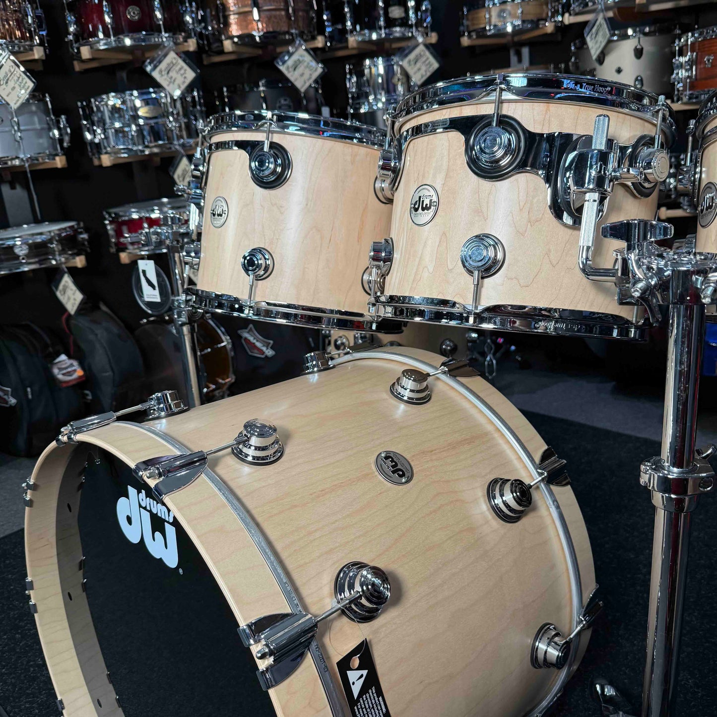~WOW!~ Collector's Series SonicPly Maple/Aluminum Hybrid 7-Piece 10/12/13/14/15/16/22 Drum Kit Set in Natural Satin Oil with Chrome Hardware (Store Demo)