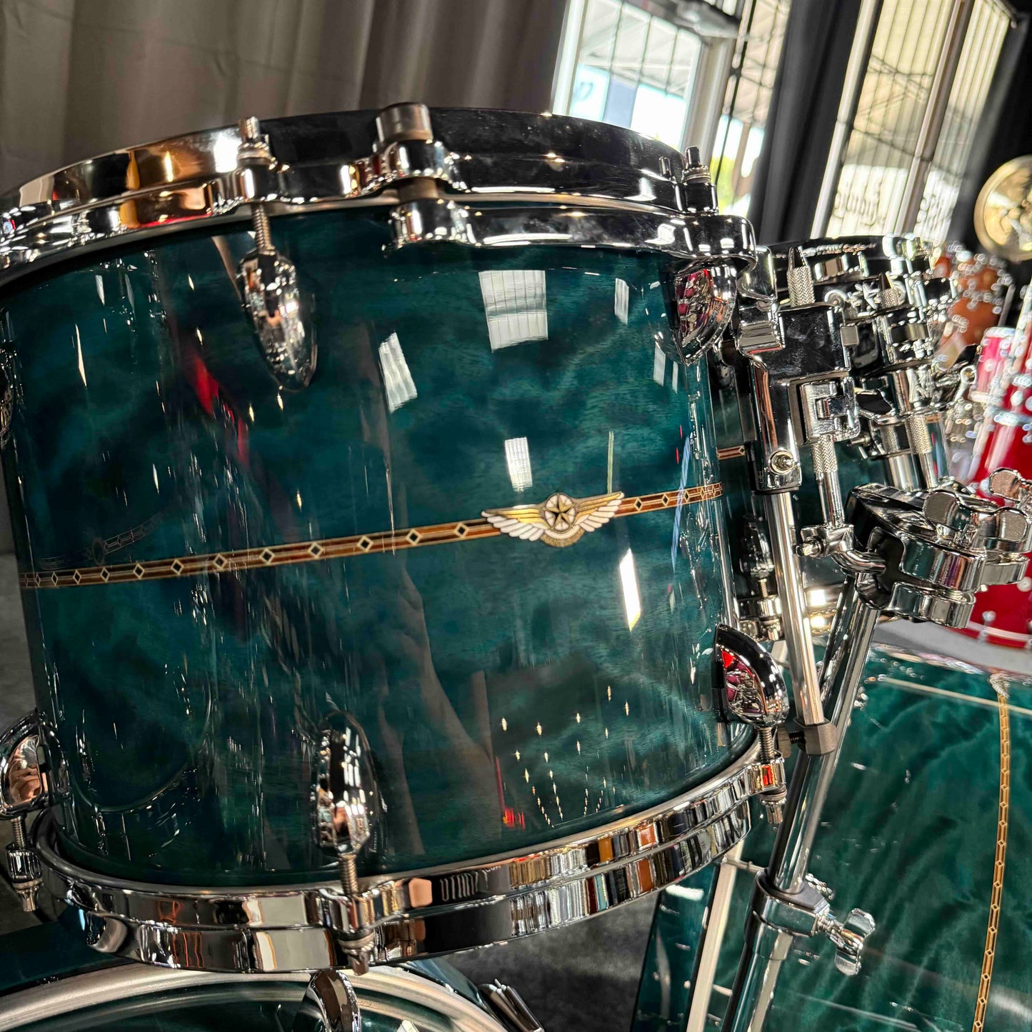 ~WOW!~ TAMA STAR Bubinga 10-Piece Double-Bass Drum Kit Set in Wild Sea Blue Bosse Gloss Lacquer with Dual Inlay