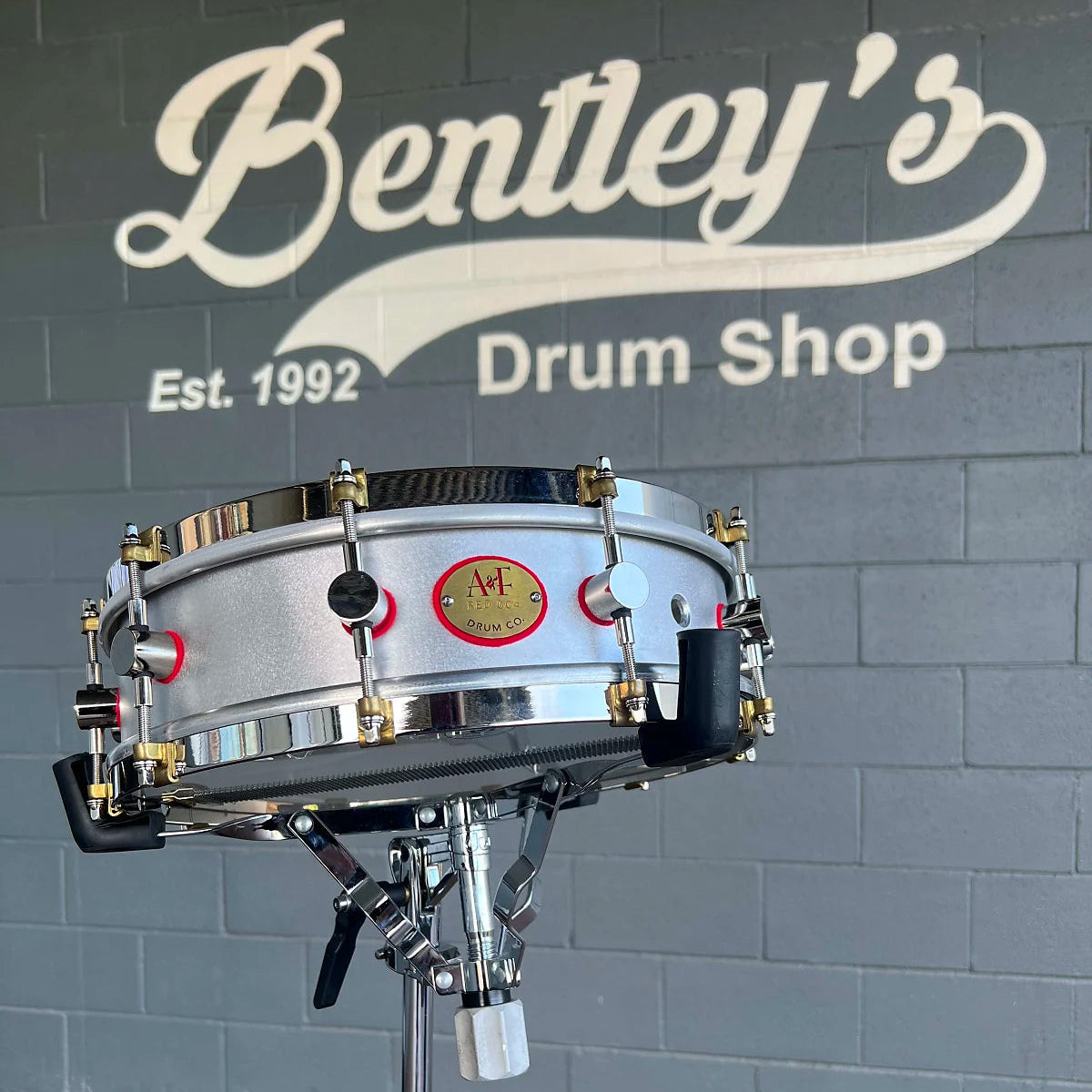 ~LIMITED EDITION~ A&F Red 4x14 Mercedes Aluminum Piccolo Snare Drum w/ Deluxe A&F Traveler Case (DH Room 4)