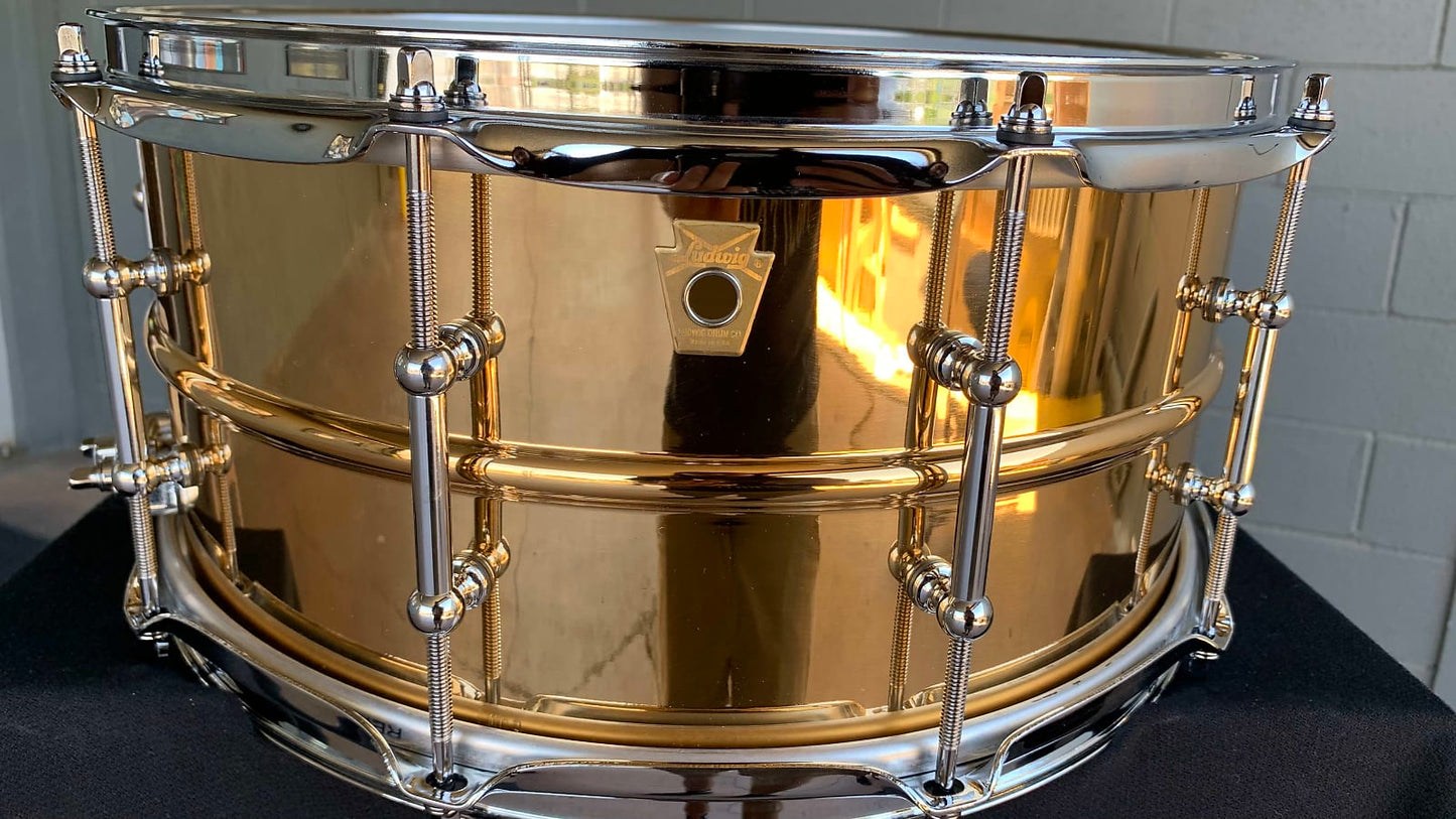 Ludwig LB552T-B Polished Bronze-Phonic 6.5x14 Snare Drum w/ Tube Lugs