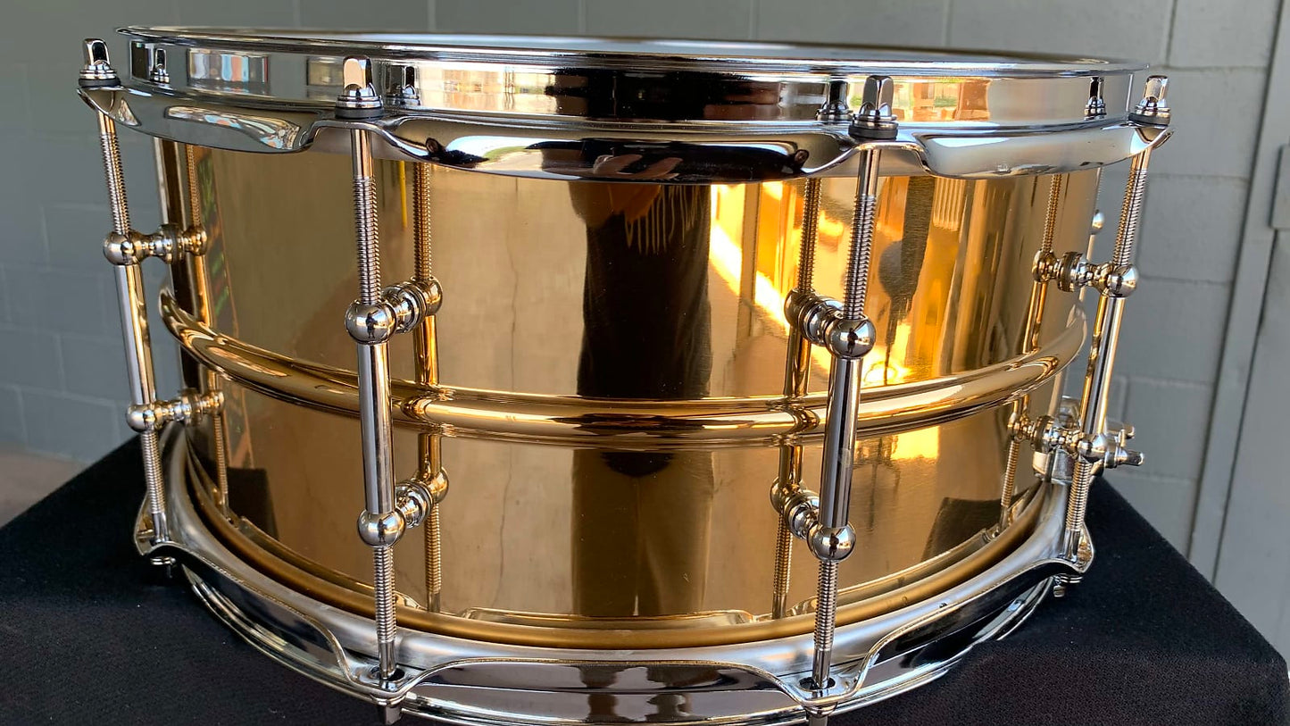 Ludwig LB552T-B Polished Bronze-Phonic 6.5x14 Snare Drum w/ Tube Lugs
